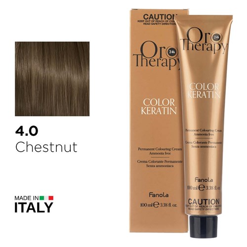Fanola Oro Therapy Color Keratin Hair Colour 4.0 Chestnut