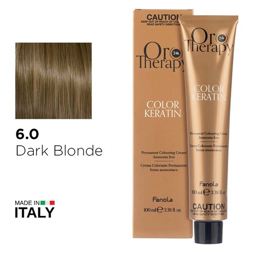 Fanola Oro Therapy Color Keratin Hair Colour 6.0 Dark Blonde