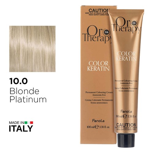 Fanola Oro Therapy Color Keratin Hair Colour 10.0 Blonde Platinum