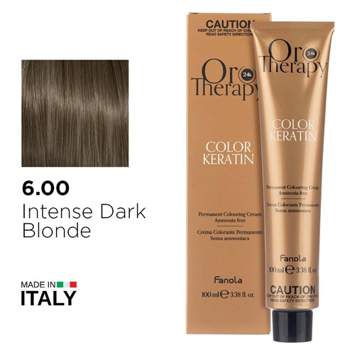 Fanola Oro Therapy Color Keratin Hair Colour 6.00 Intense Dark Blonde