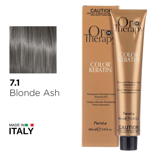 Fanola Oro Therapy Color Keratin Hair Colour 7.1 Blonde Ash