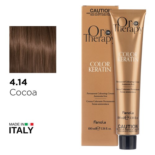 Fanola Oro Therapy Color Keratin Hair Colour 4.14 Cocoa