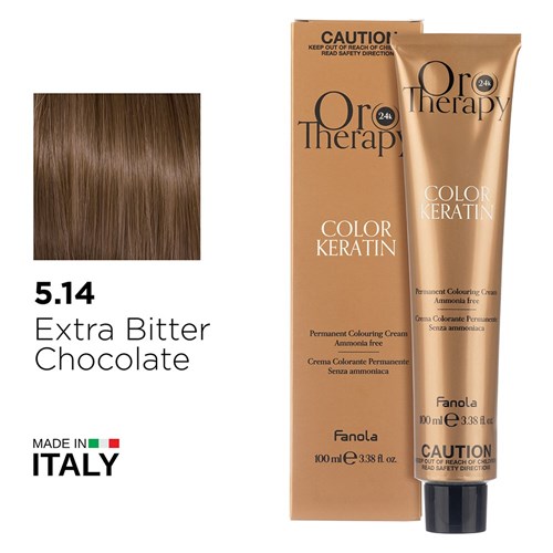 Fanola Oro Therapy Color Keratin Hair Colour 5.14 Extra Bitter Chocolate