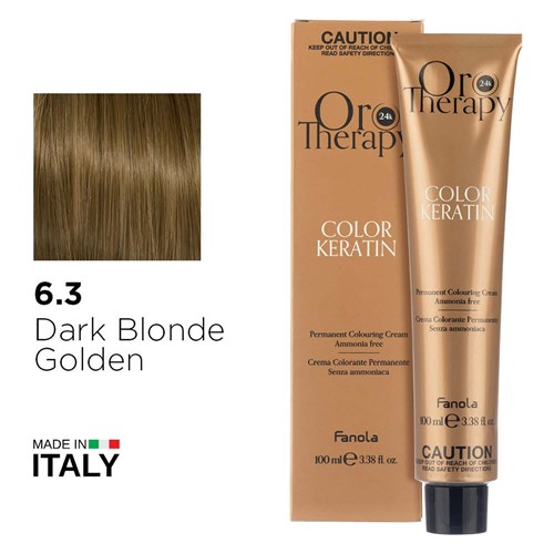 Fanola Oro Therapy Color Keratin Hair Colour 6.3 Dark Blonde Golden