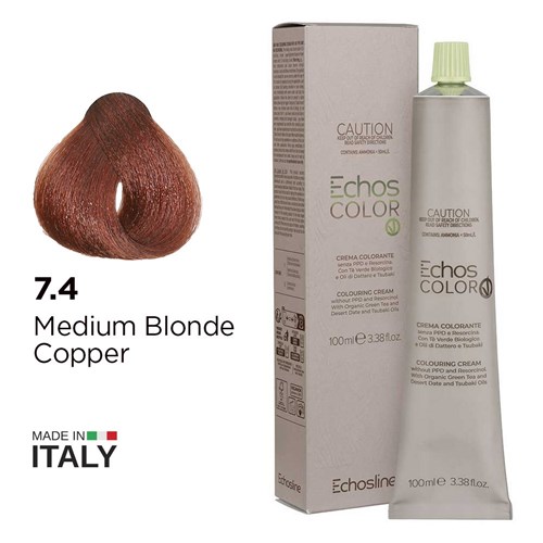 Echos Color Vegan Hair Colour 7.4 Medium Blonde Copper