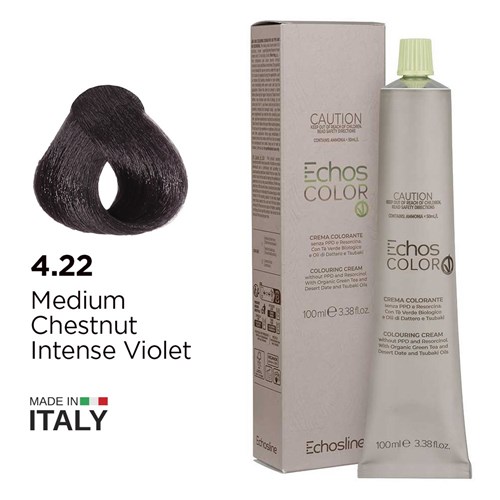 Echos Color Vegan Hair Colour 4.22 Medium Chestnut Intense Violet