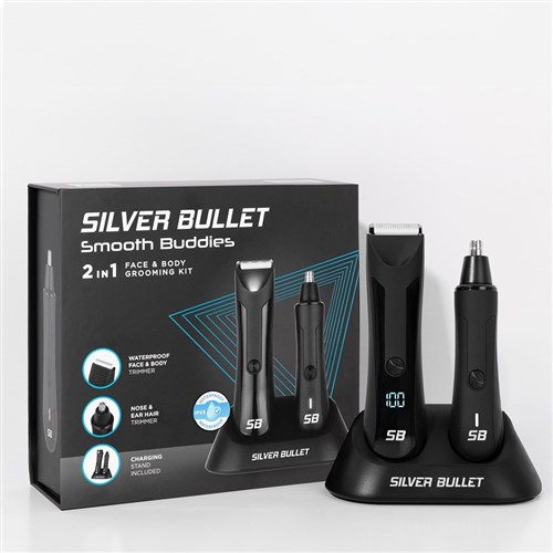 Silver Bullet Smooth Buddies 2 In 1 Face and Body Grooming Kit