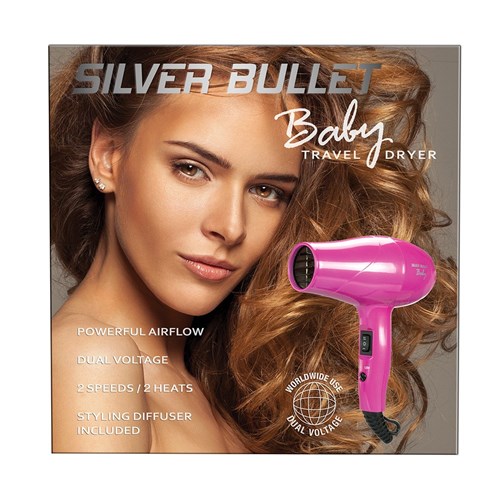 Silver Bullet Baby Travel Hair Dryer Pink