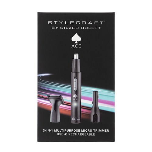 StyleCraft by Silver Bullet Ace 3 in 1 Multipurpose Micro Hair Trimmer
