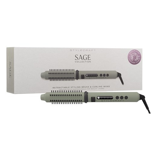 StyleCraft by Silver Bullet Sage Retractable Hot Brush and Curling Iron